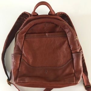 Frye cognac backpack front slit - EUC with tags